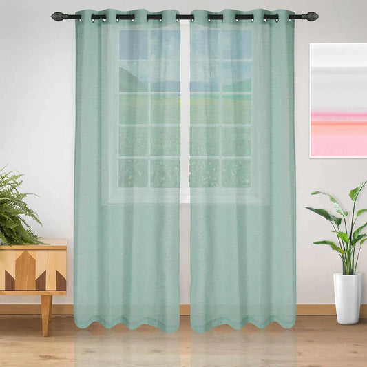 Meteorite Textured Grommet Sheer Curtain Panel Set of 2 - SeaFoam