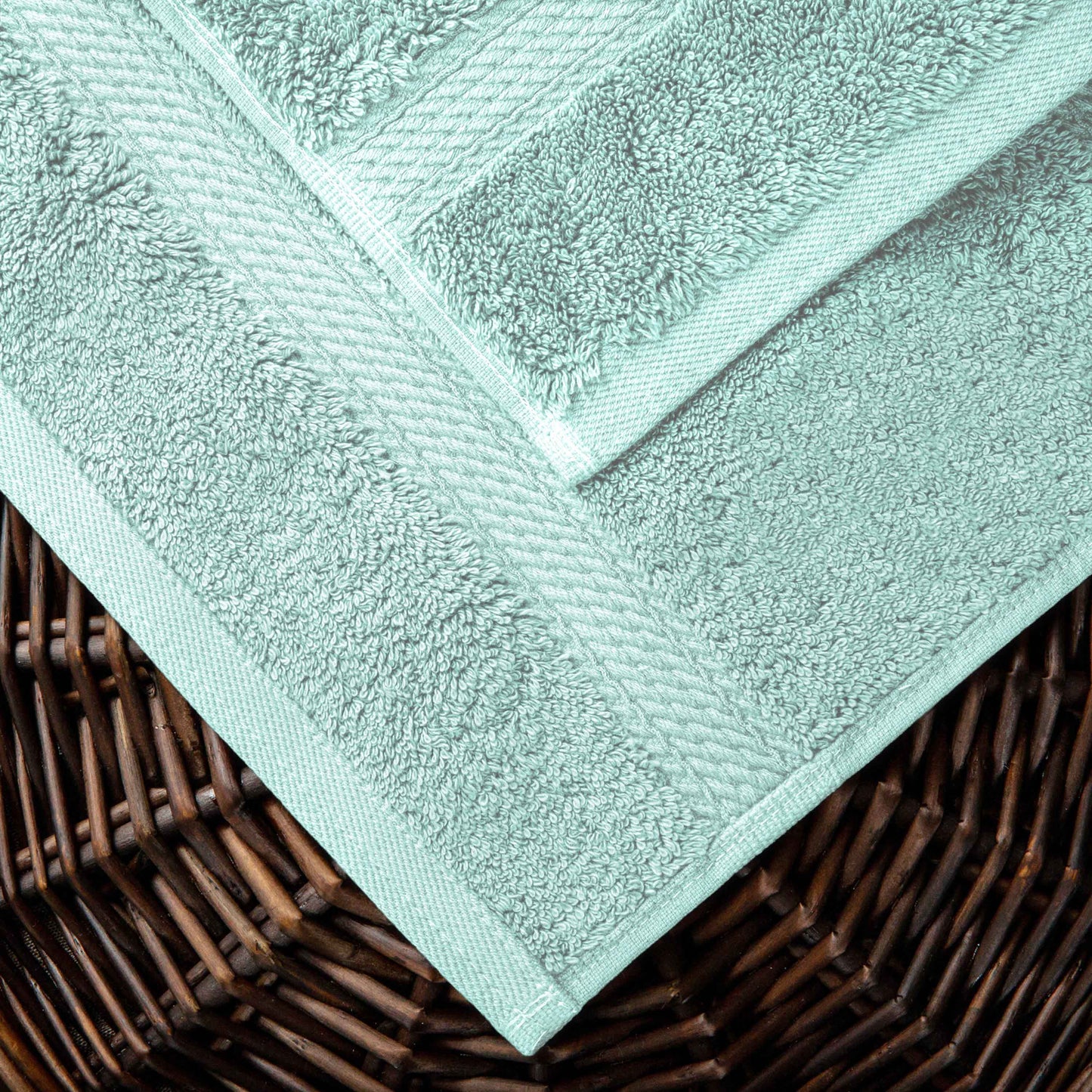 Egyptian Cotton Pile Plush Heavyweight Absorbent Bath Towel (Set of 4) - Seafoam