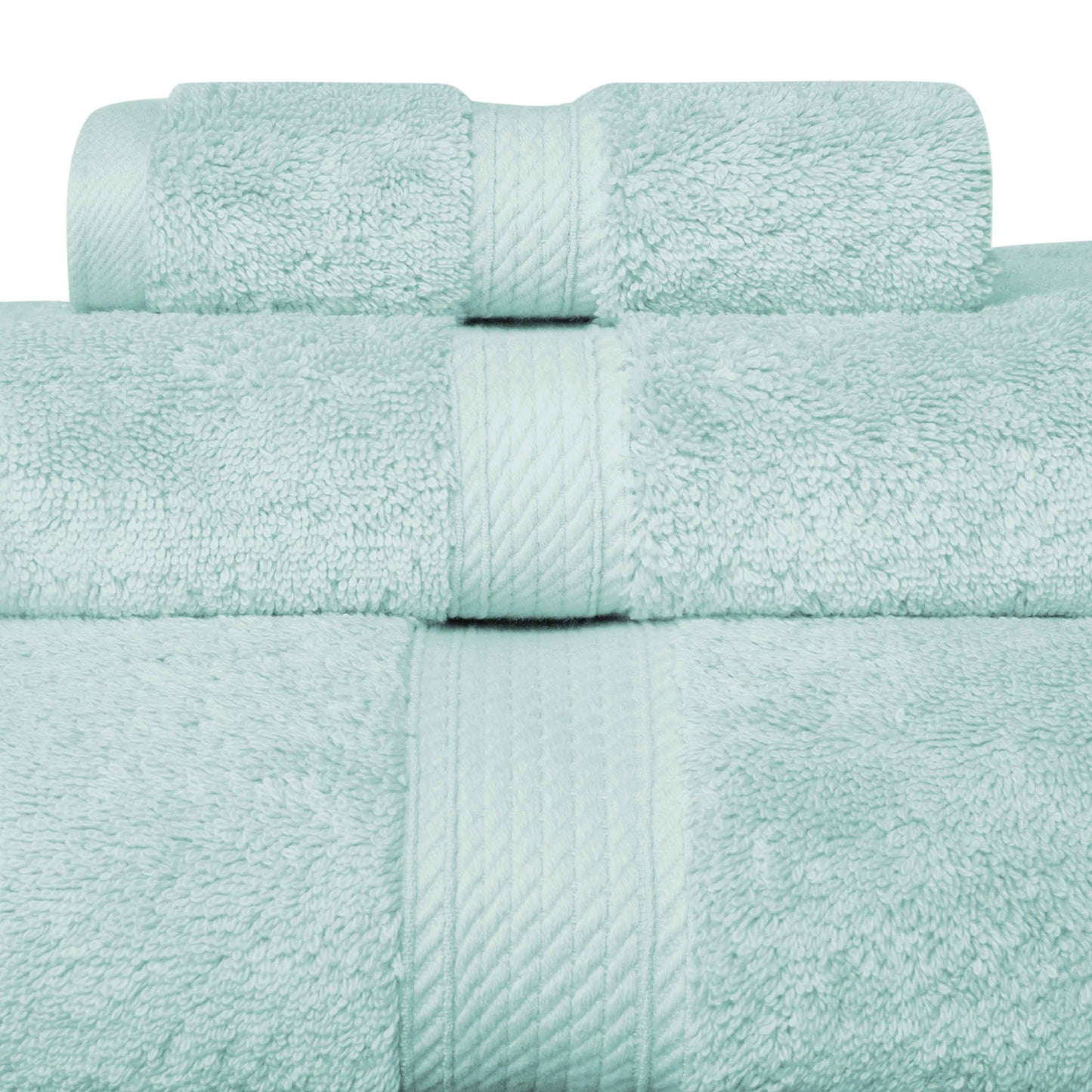 Egyptian Cotton Pile Plush Heavyweight Absorbent Bath Towel (Set of 4) - Seafoam