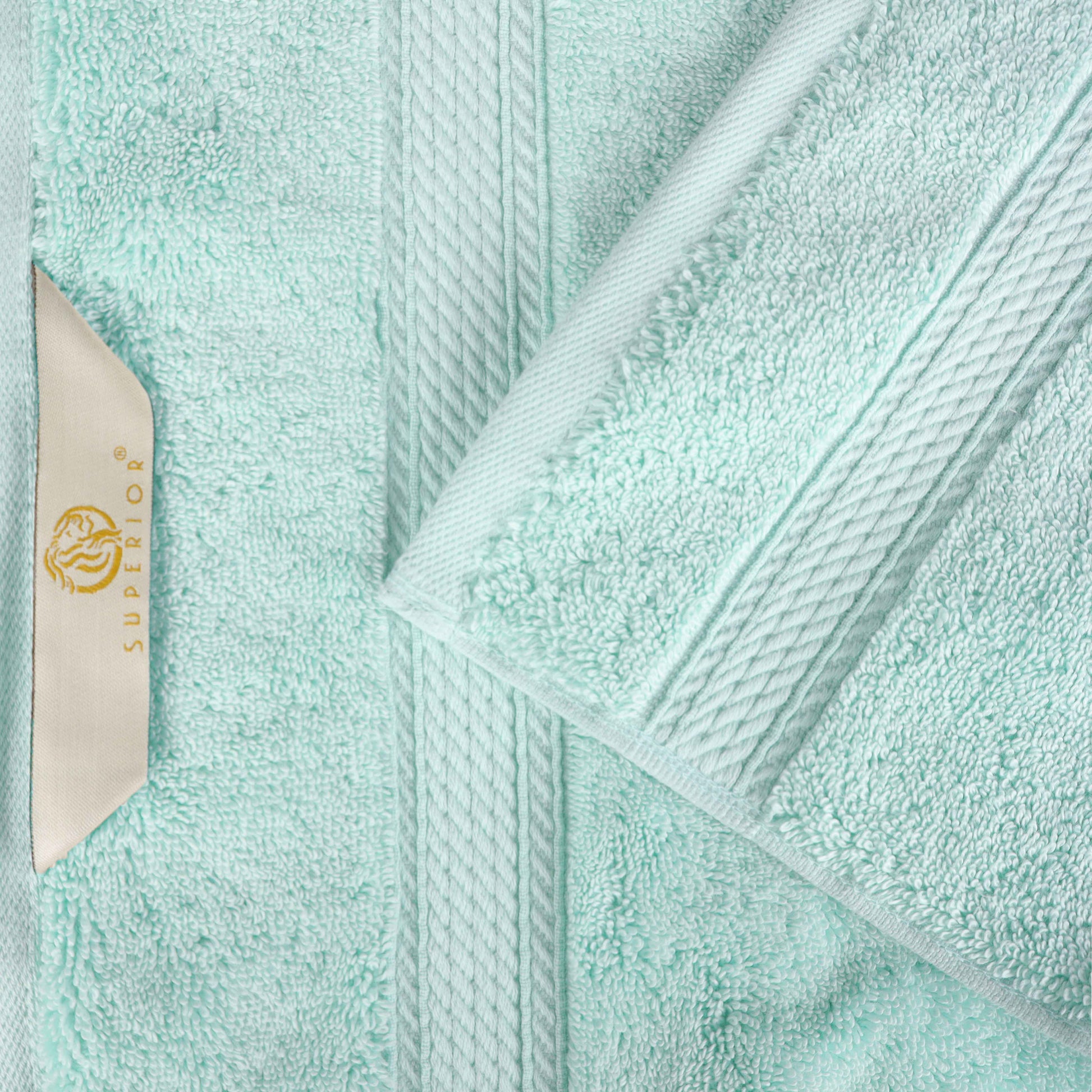 Egyptian Cotton Pile Plush Heavyweight Absorbent Bath Towel (Set of 4) - Seafoam