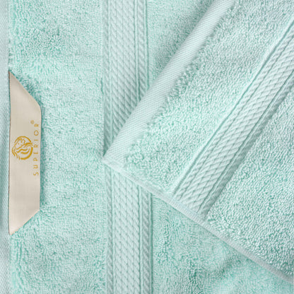 Egyptian Cotton Pile Plush Heavyweight Absorbent Bath Towel (Set of 4) - Seafoam