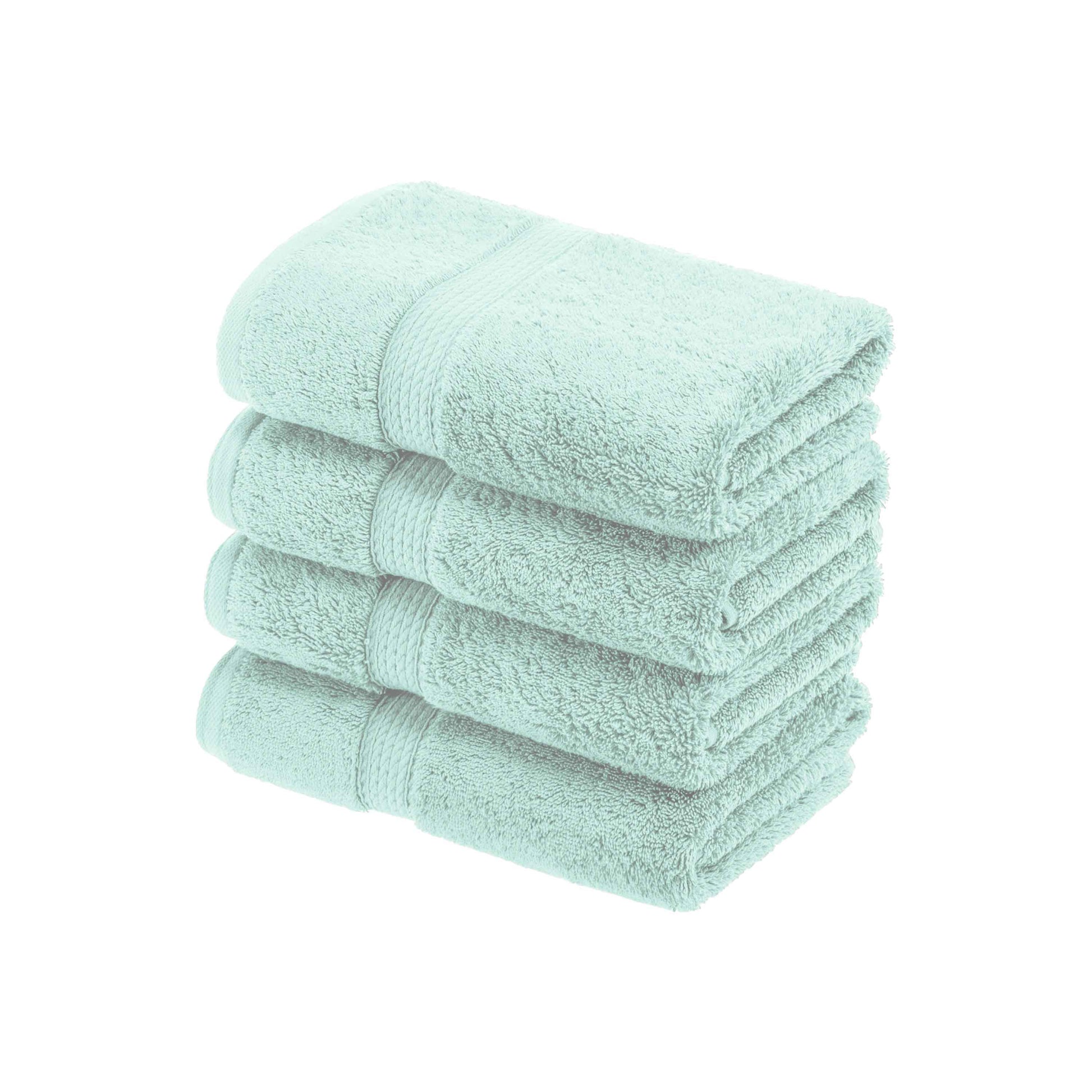 Egyptian Cotton Pile Plush Heavyweight Absorbent Bath Towel (Set of 4) - Seafoam