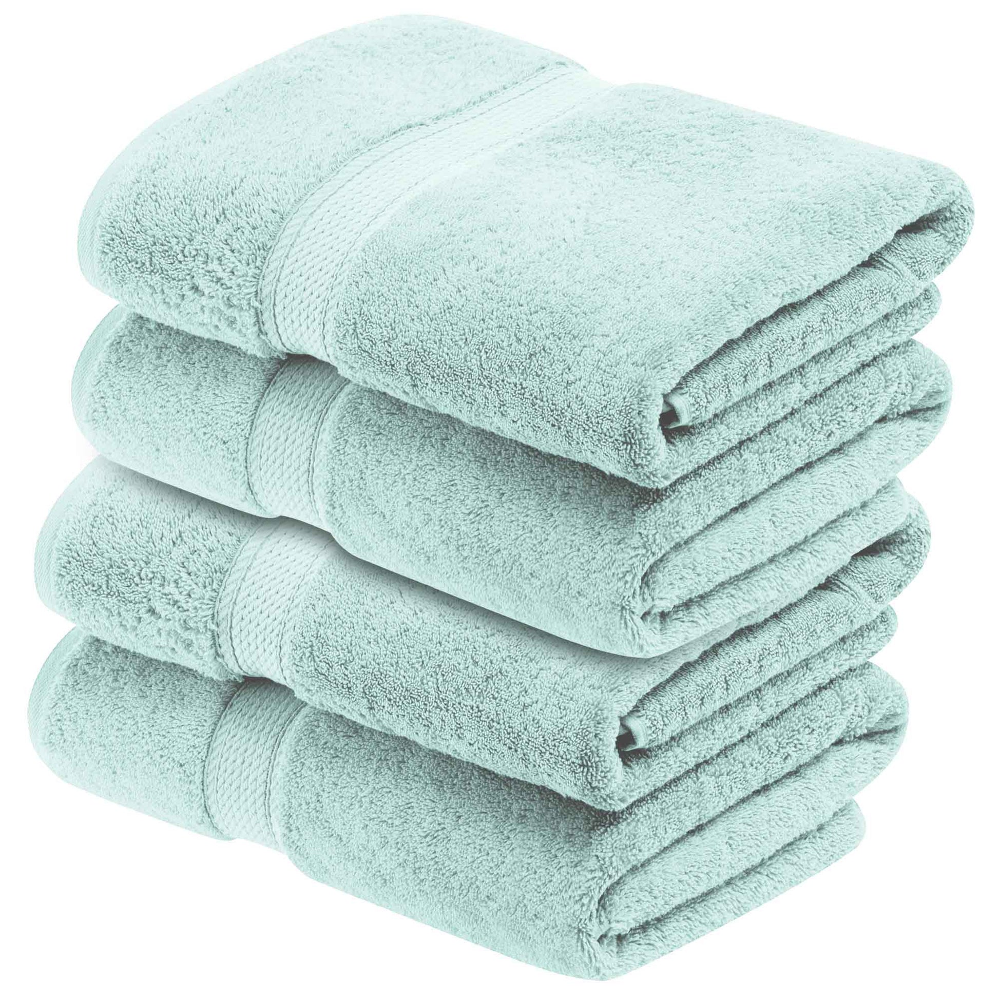 Egyptian Cotton Pile Plush Heavyweight Absorbent Bath Towel (Set of 4) - Seafoam