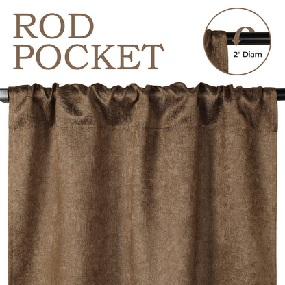 Blackout Senna Solid Textured Grommet Curtain Panels - Bronze Olive
