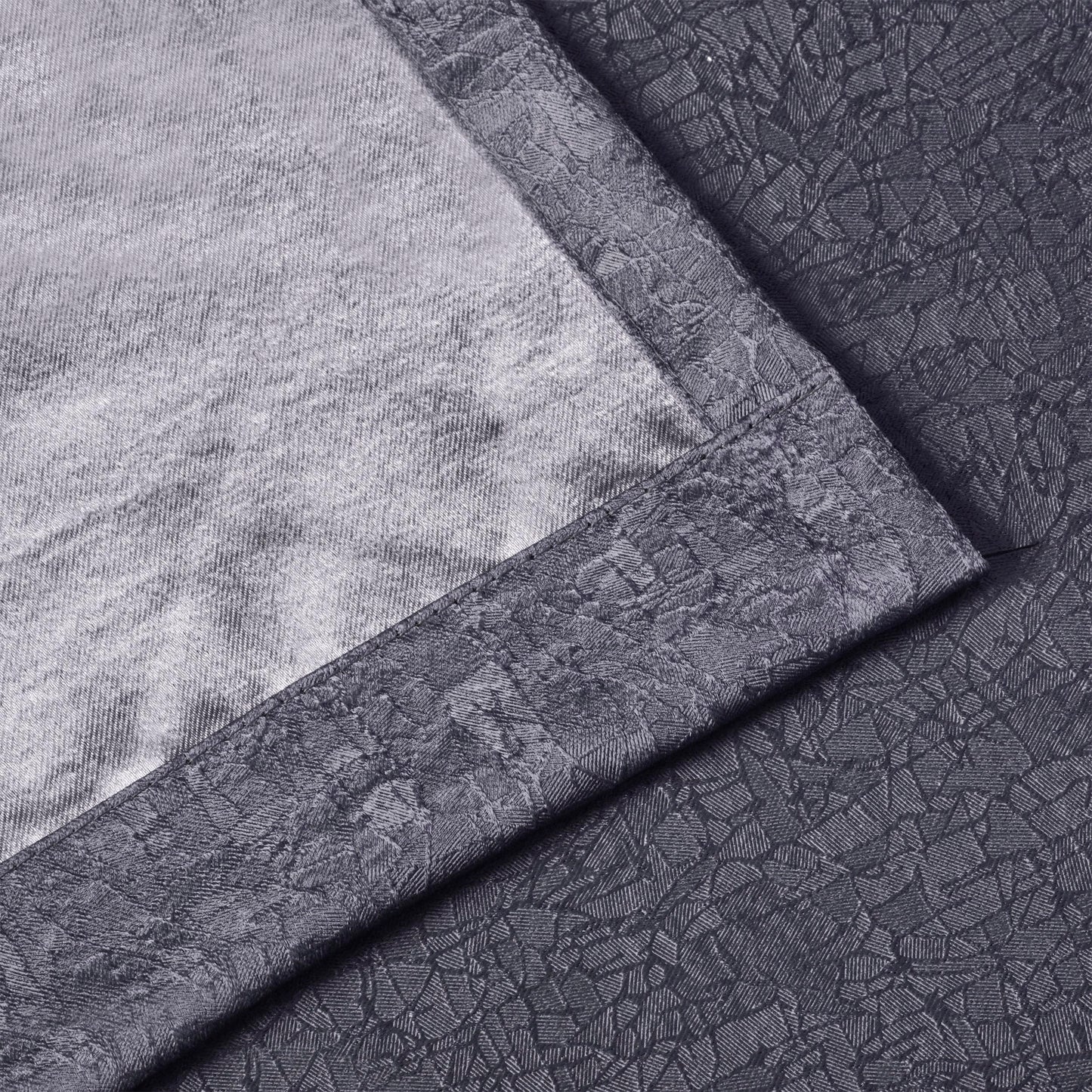 Blackout Senna Solid Textured Grommet Curtain Panels - Midnight Blue