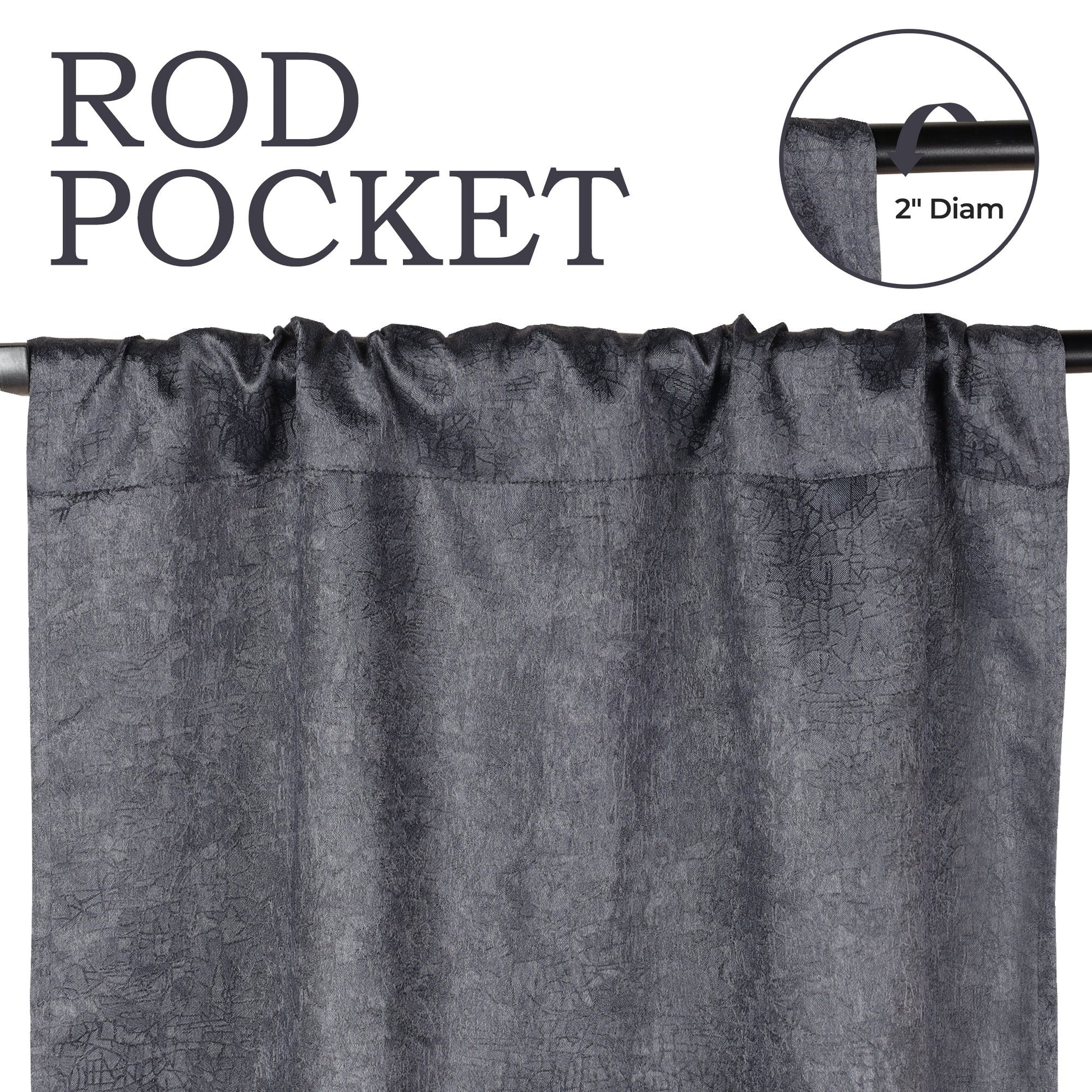 Blackout Senna Solid Textured Grommet Curtain Panels - Midnight Blue