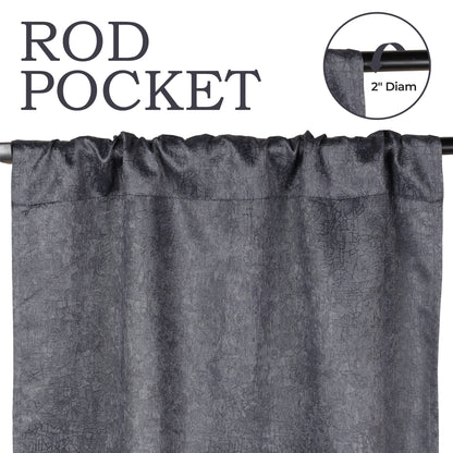 Blackout Senna Solid Textured Grommet Curtain Panels - Midnight Blue