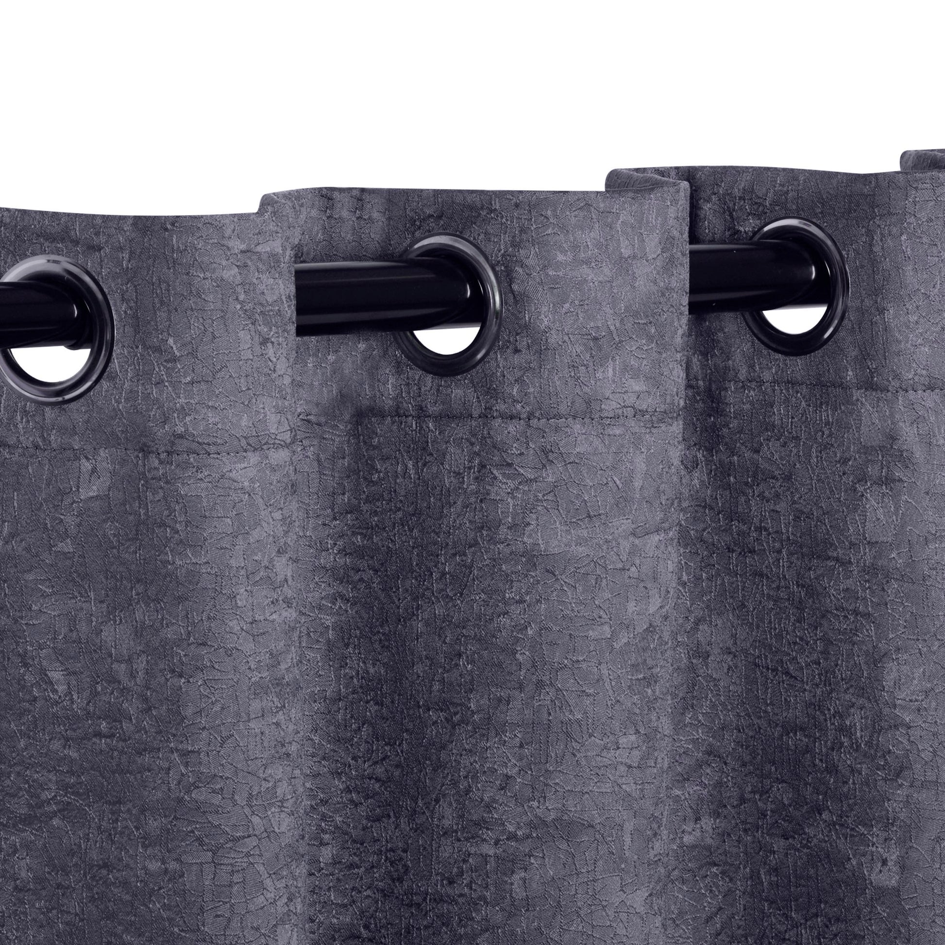 Blackout Senna Solid Textured Grommet Curtain Panels - Midnight Blue