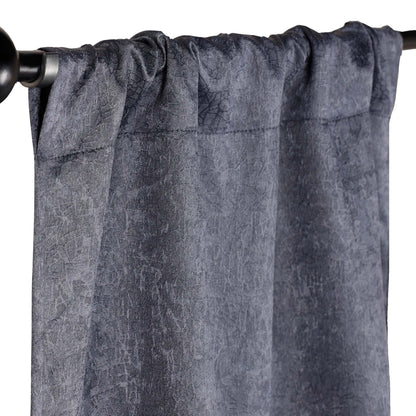 Blackout Senna Solid Textured Grommet Curtain Panels - Midnight Blue