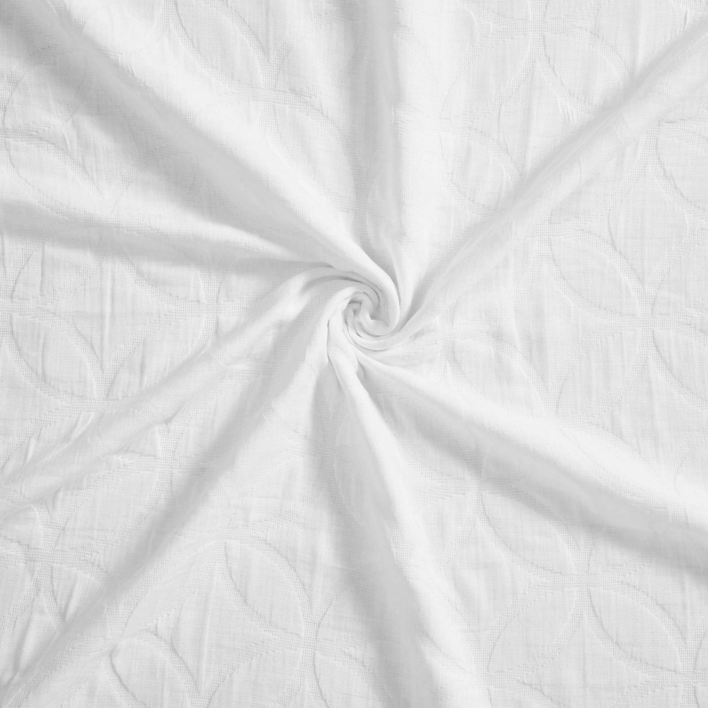 Serenity Cotton Matelasse Weave Jacquard Celtic Circle Bedspread Set - White