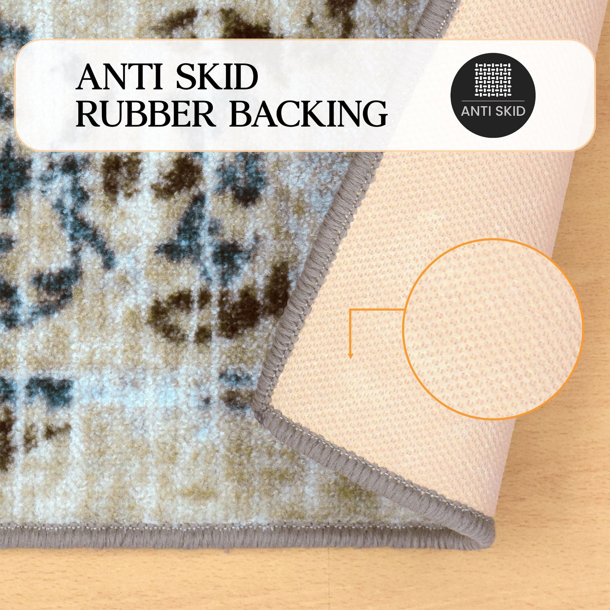 Superior Shiloh Non-Slip Distressed Medallion Indoor Washable Area Rug - Gray Cream