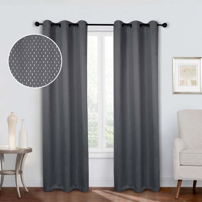 Blackout Solid Shimmer Grommet Curtain Panel Set 42"