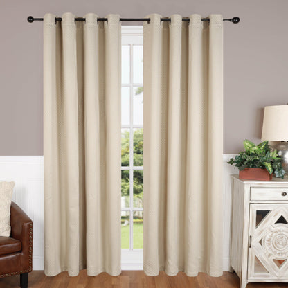 Blackout Solid Shimmer Grommet Curtain Panel Set 42"