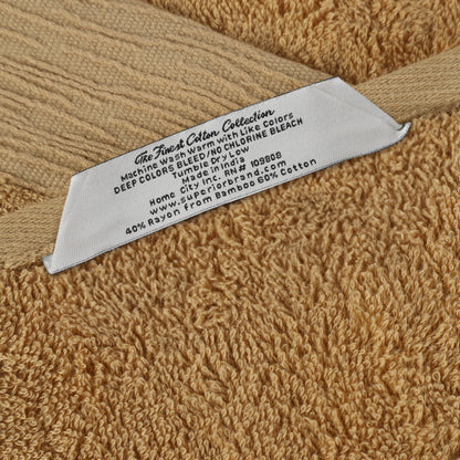 Rayon from Bamboo Eco-Friendly Solid Face Towel Washcloth - Gold