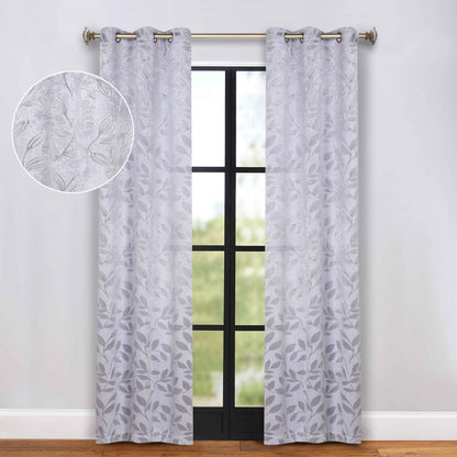 Leaves Room Darkening Grommet Blackout Curtain Panels, Set of 2