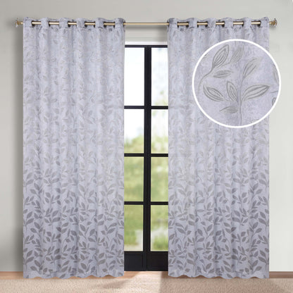 Leaves Room Darkening Grommet Blackout Curtain Panels, Set of 2