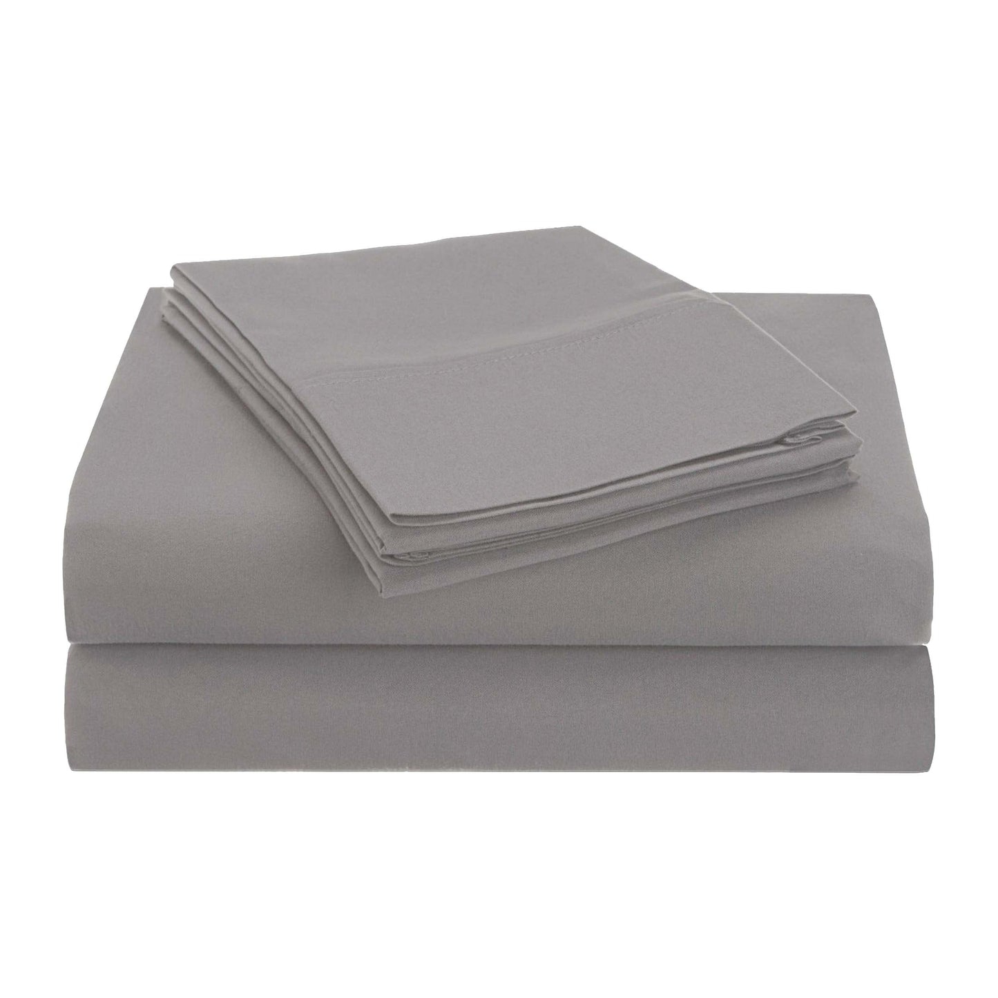 Brushed Microfiber Deep Pocket Breathable 4 Piece Bed Sheet Set - Silver