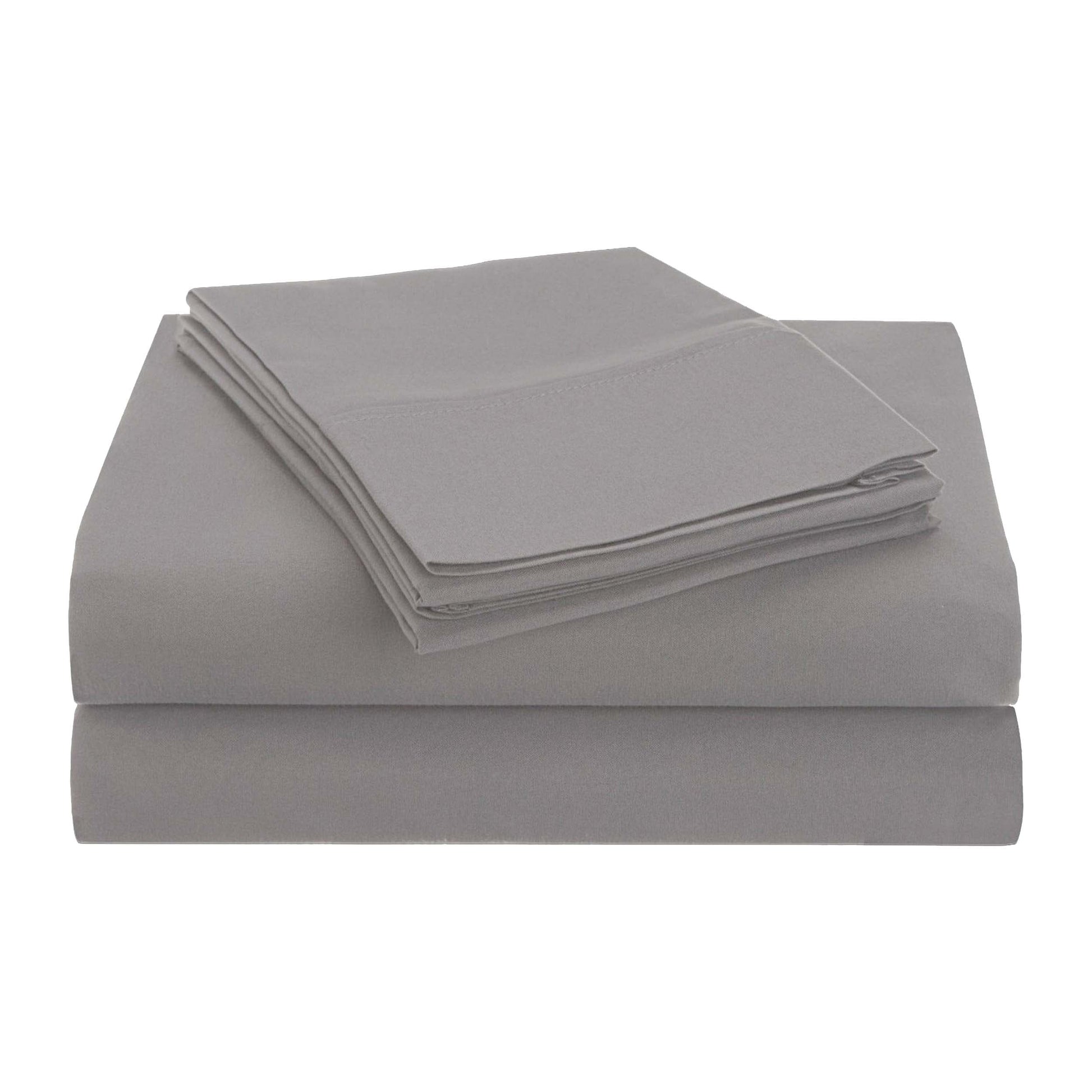 Brushed Microfiber Deep Pocket Breathable 4 Piece Bed Sheet Set - Silver