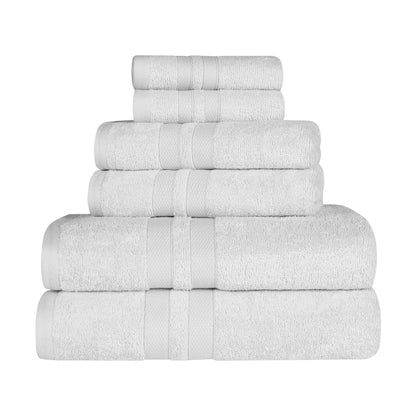 Ultra Soft Cotton Absorbent Solid Assorted 6 Piece Towel Set