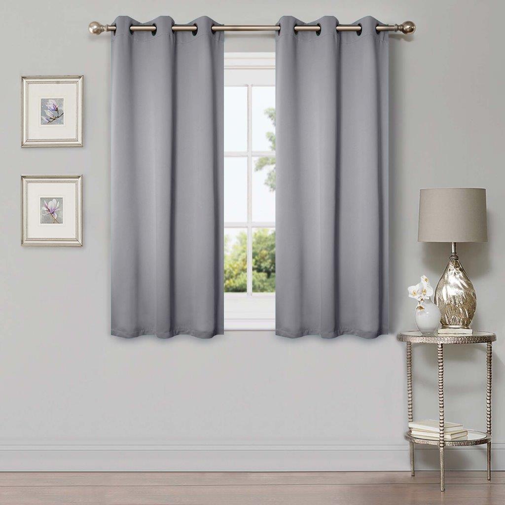 Solid Machine Washable Room Darkening Blackout Curtain 42 Inches