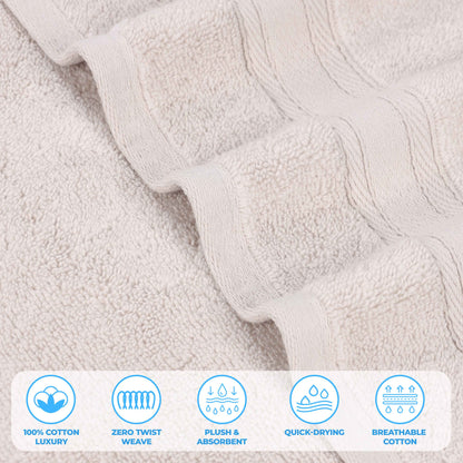 Belmont Zero Twist Cotton Medium Weight 3 Piece Towel Set