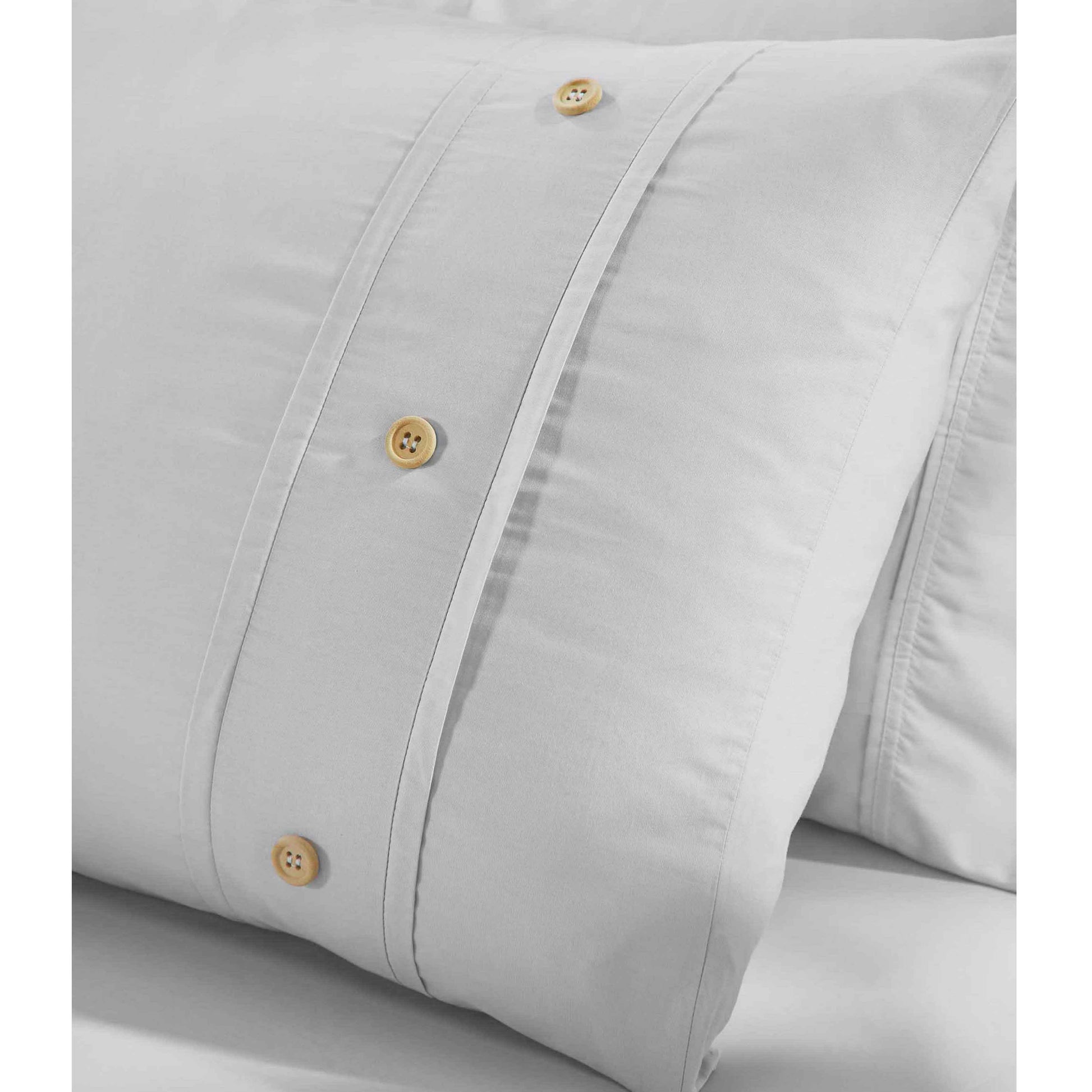 Gina Organic Cotton 300 Thread Count Percale 3 Piece Duvet Cover Set - Silver