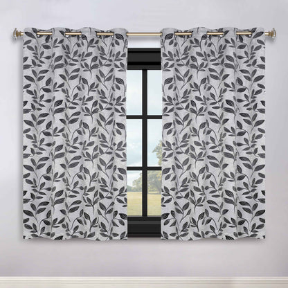 Leaves Room Darkening Grommet Blackout Curtain Panels, Set of 2