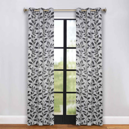 Leaves Room Darkening Grommet Blackout Curtain Panels, Set of 2