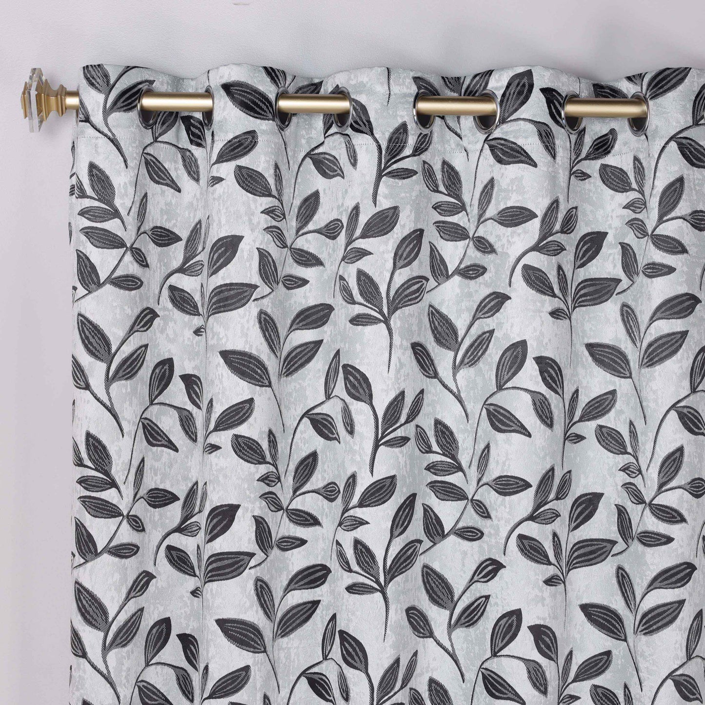 Leaves Room Darkening Grommet Blackout Curtain Panels, Set of 2