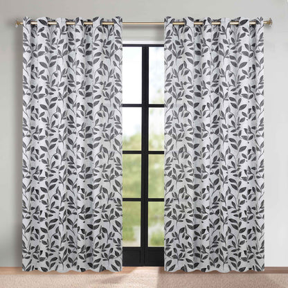 Leaves Room Darkening Grommet Blackout Curtain Panels, Set of 2