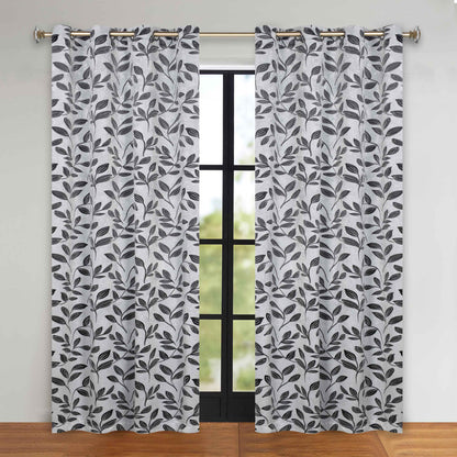 Leaves Room Darkening Grommet Blackout Curtain Panels, Set of 2