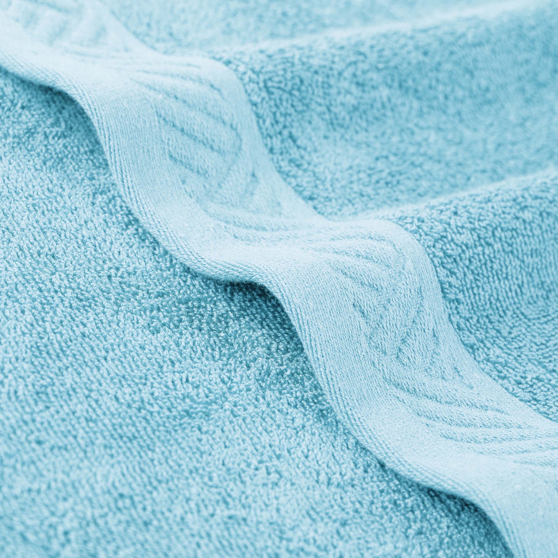 Basketweave Egyptian Cotton Solid 3 Piece Assorted Towel Set - SkyBlue