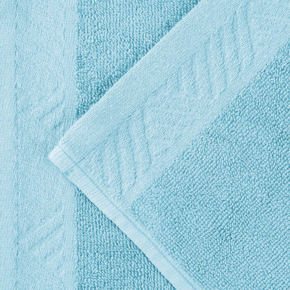 Basketweave Egyptian Cotton Solid 3 Piece Assorted Towel Set - SkyBlue