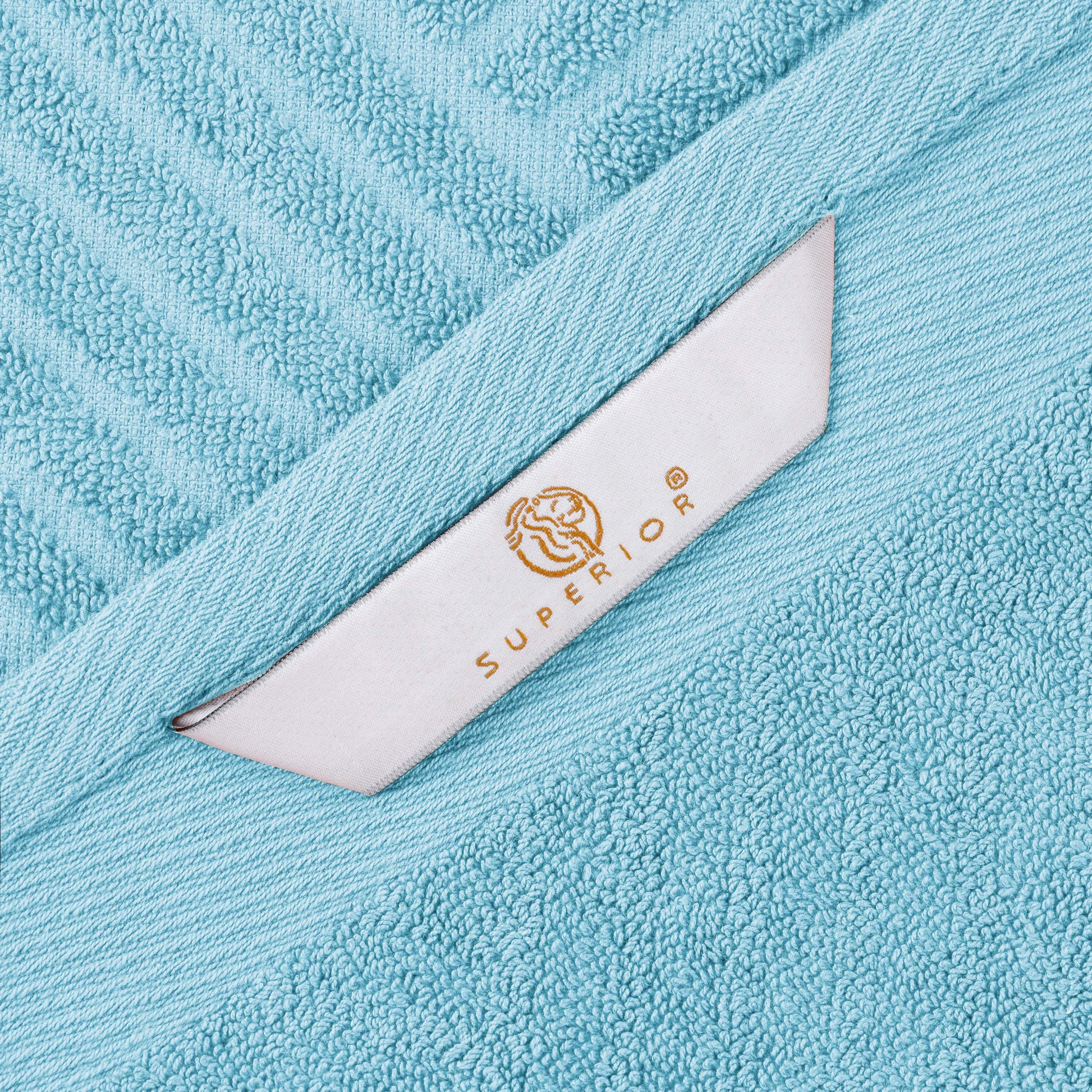 Basketweave Egyptian Cotton Jacquard 3 Piece Assorted Towel Set - SkyBlue