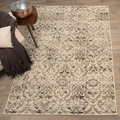 Tamara Modern Farmhouse Floral Damask Indoor Area Rug - Slate