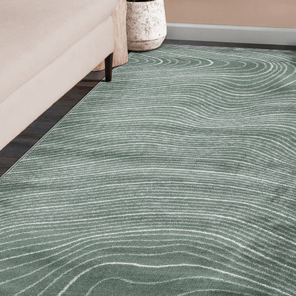 Veer Modern Abstract Wood Grain Indoor Area Rug or Runner - Slate