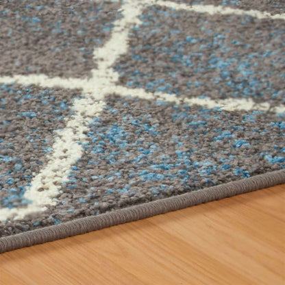 Lattice Geometric Diamonds Indoor Area Rug Or Runner Or Door Mat - Slate