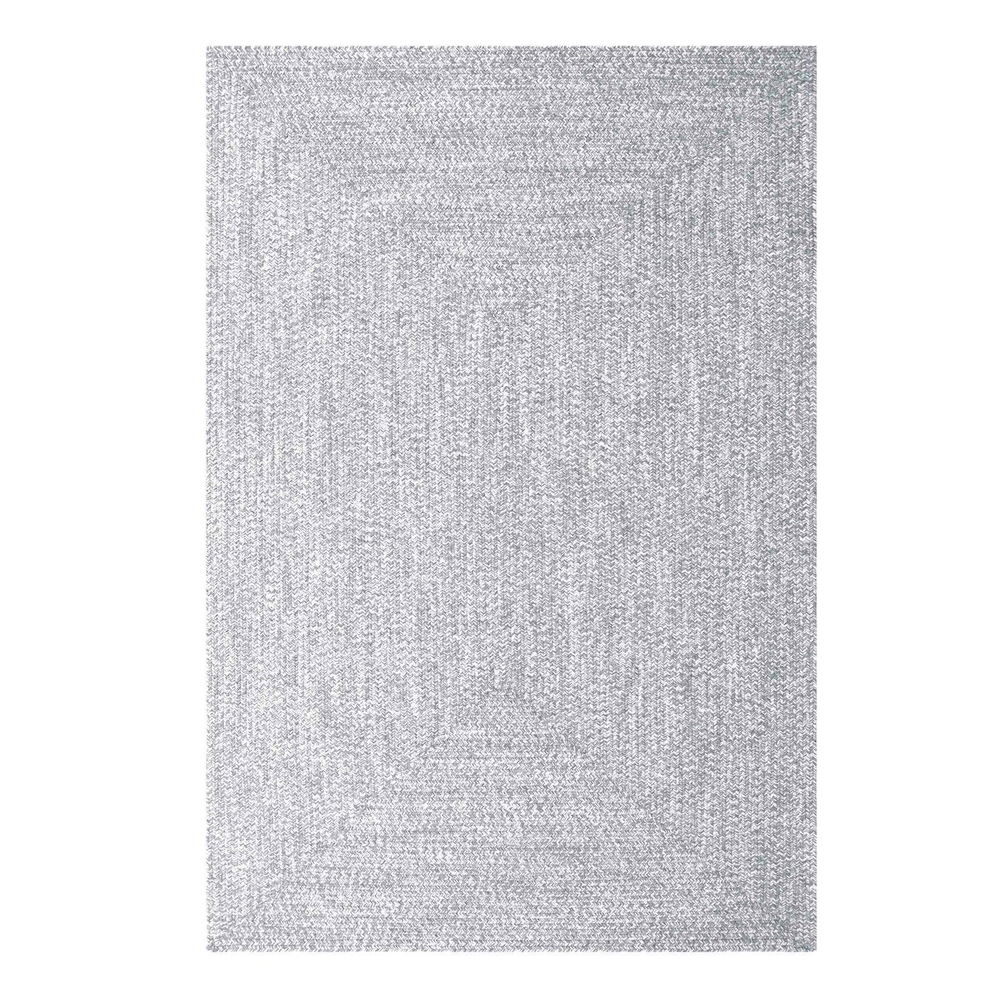 Multi Toned Braided Area Rug Bohemian Indoor Outdoor Rugs - Slate-White