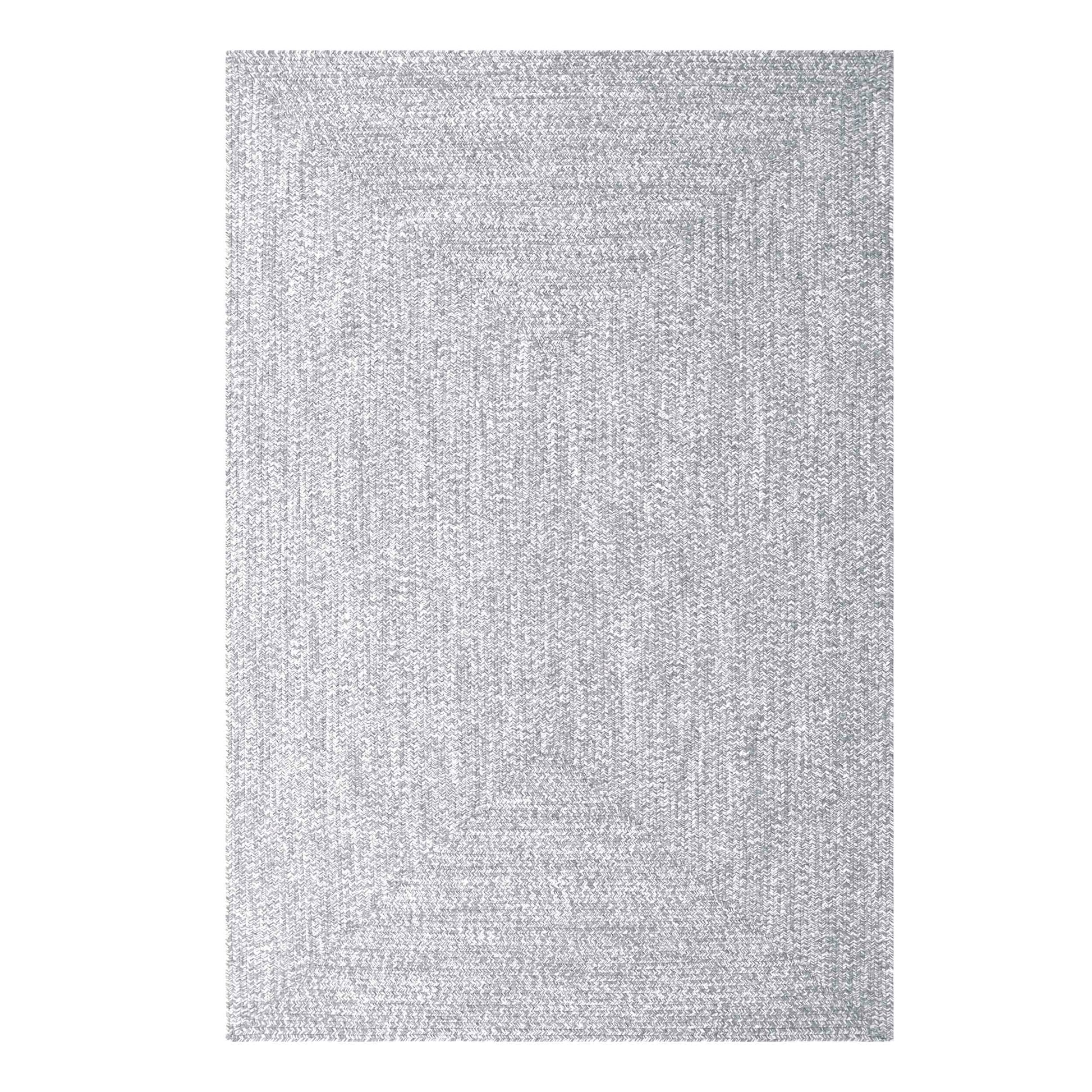 Multi Toned Braided Area Rug Bohemian Indoor Outdoor Rugs - Slate-White