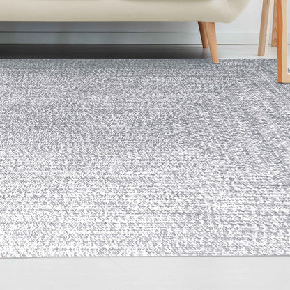 Multi Toned Braided Area Rug Bohemian Indoor Outdoor Rugs - Slate-White
