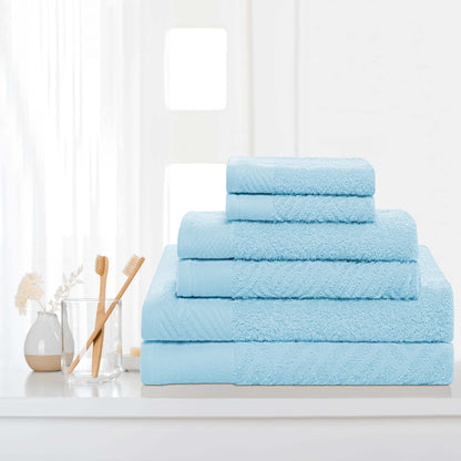 Egyptian Cotton Medium Weight Basket Weave 6 Piece Towel Set