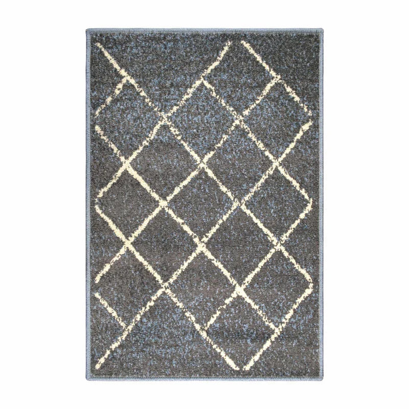 Lattice Geometric Diamonds Indoor Area Rug Or Runner Or Door Mat - Slate