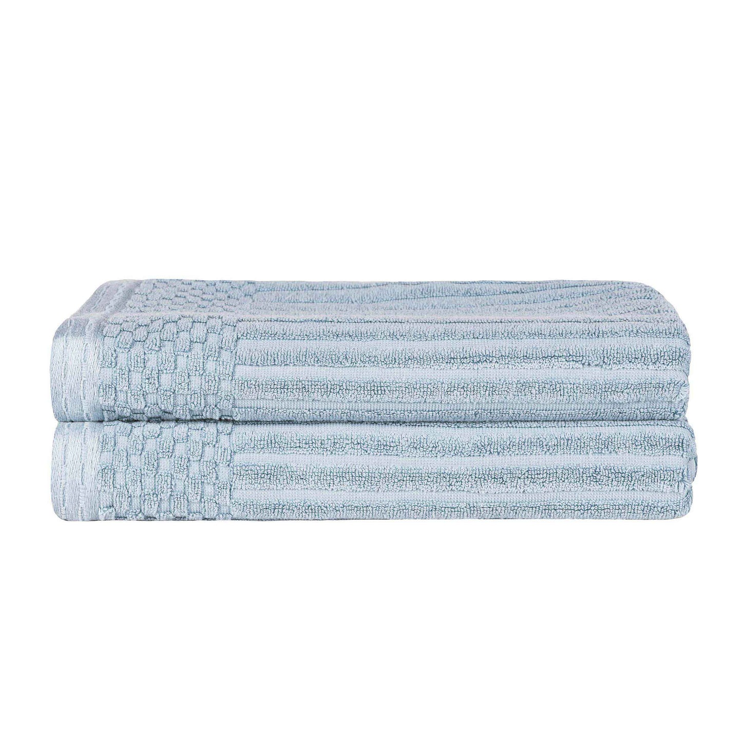 Soho Ribbed Textured Cotton Ultra-Absorbent Bath Towel Set - SlateBlue