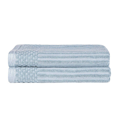 Soho Ribbed Textured Cotton Ultra-Absorbent Bath Towel Set - SlateBlue