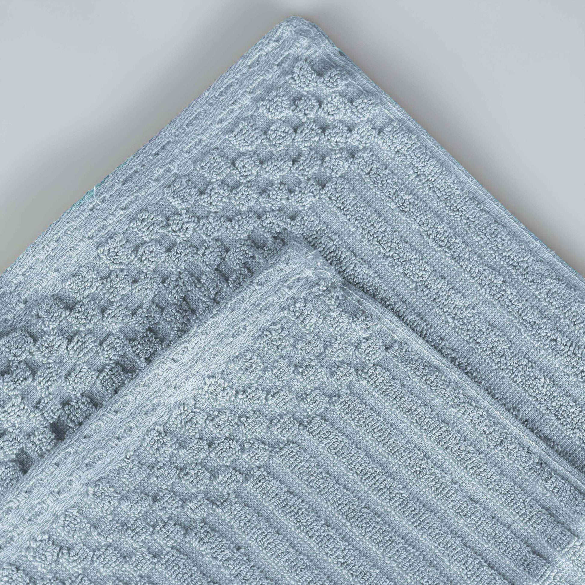 Ribbed Textured Cotton Medium Weight 6 Piece Towel Set - SlateBlue