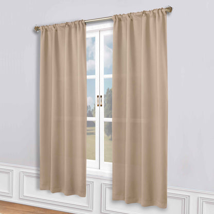 Solid Room Darkening Blackout Curtain Panels, Rod Pocket, Set of 2