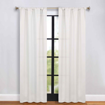 Solid Room Darkening Blackout Curtain Panels, Rod Pocket, Set of 2 - SnowWhite