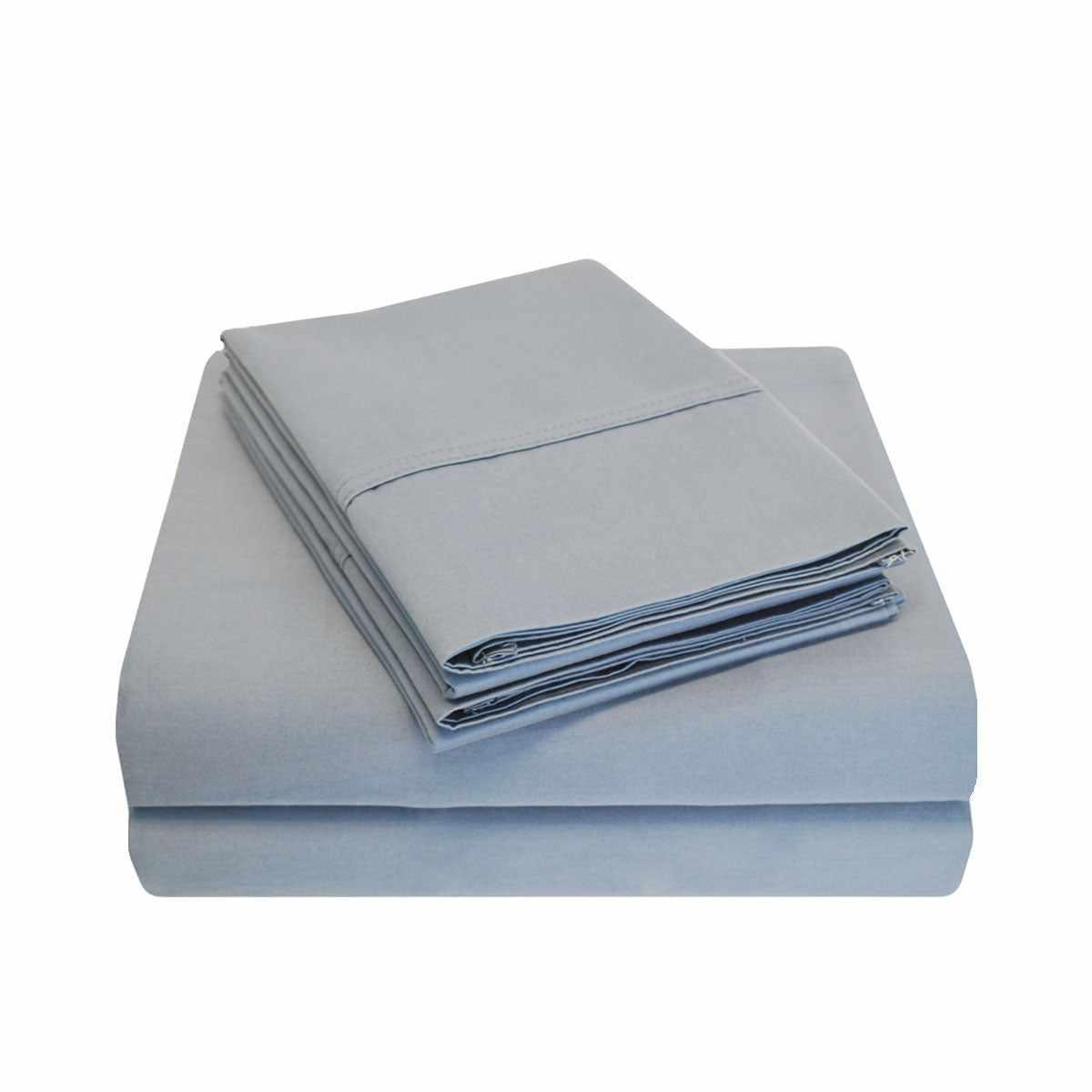 Solid Egyptian Cotton 2-Piece Pillowcase Set - Medium Blue