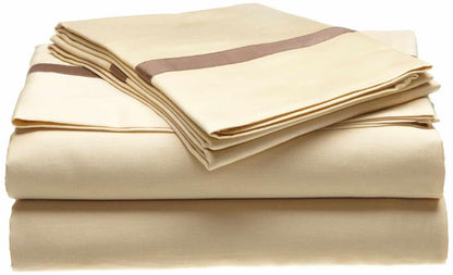  Superior Solid Luxurious 300-Thread Count Cotton Deep Pocket Bed Sheet Set - Honey/Mocha