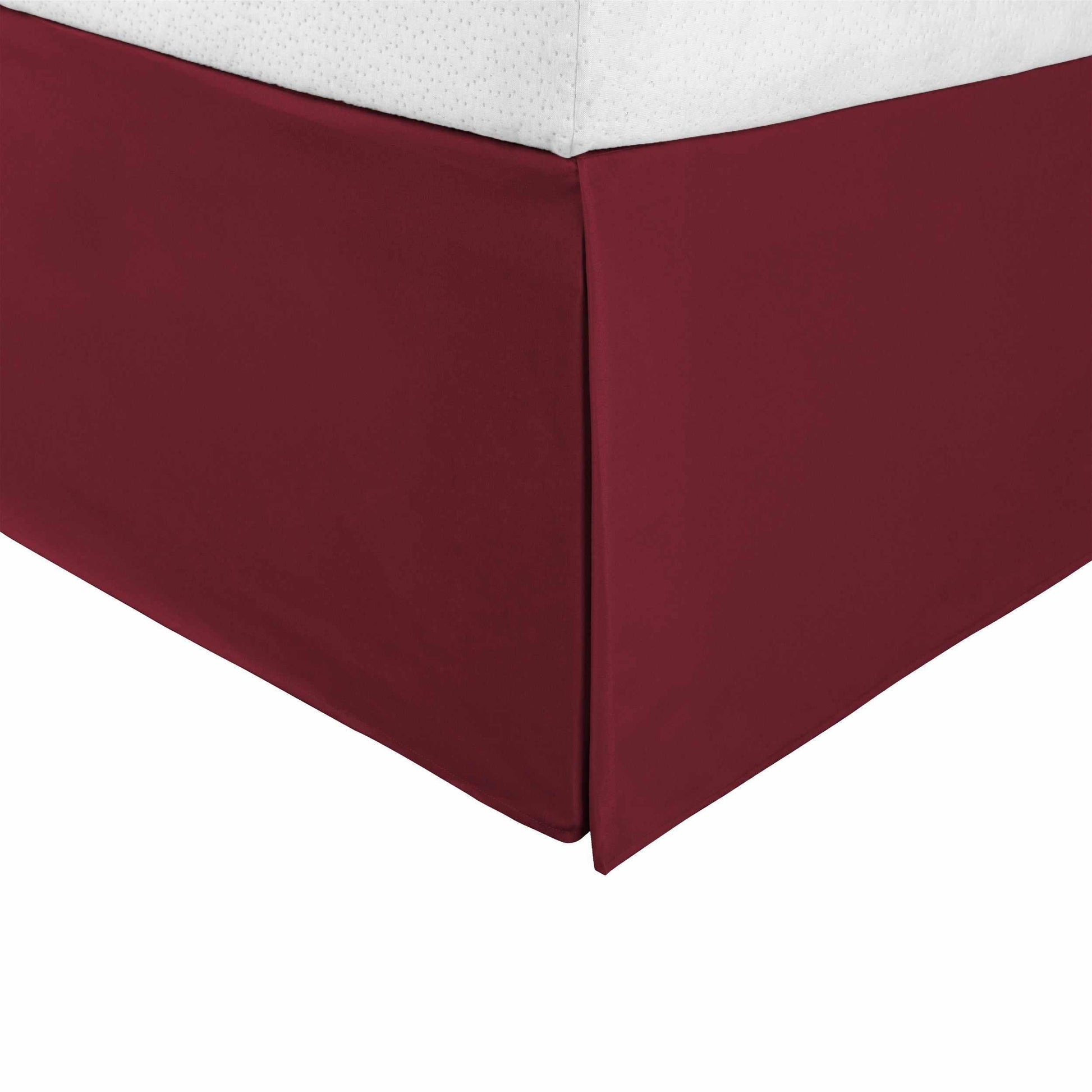   Solid Microfiber Wrinkle Resistant 15 Inch Drop Bed Skirt - Red